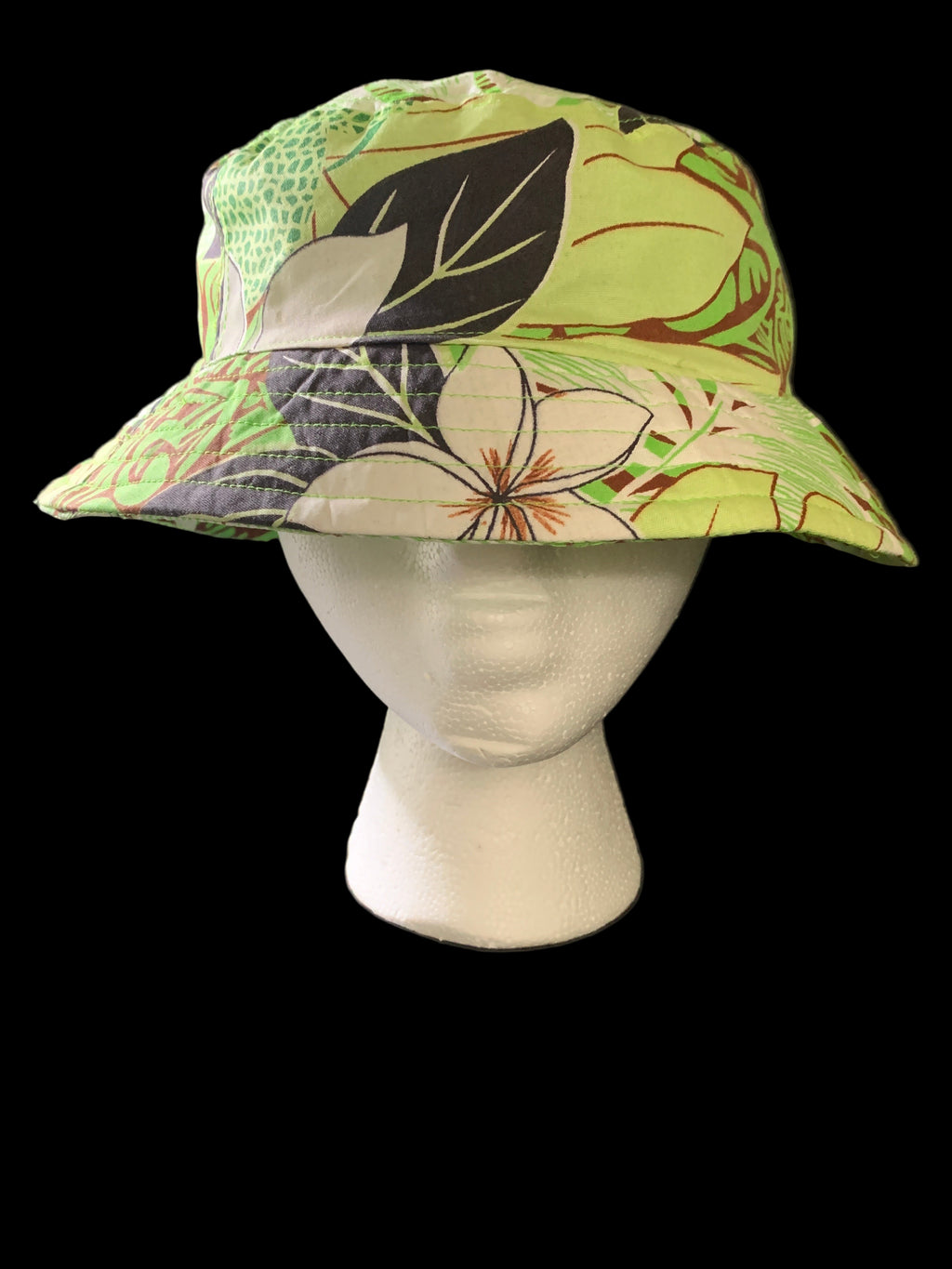 Polynesian  floral bucket hat front view