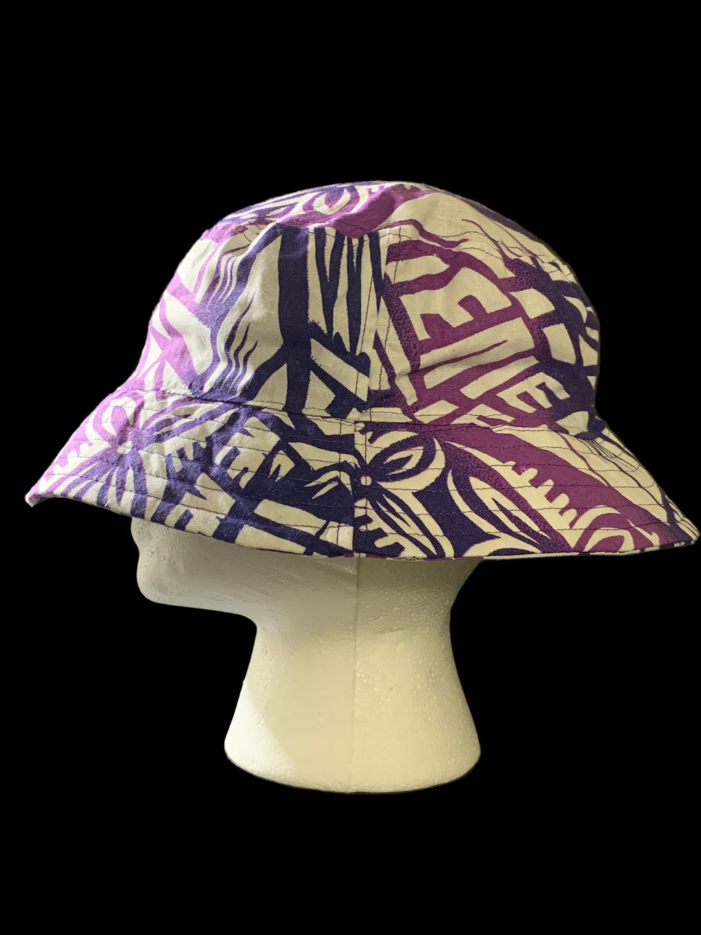 Polynesian tribal bucket hat side view